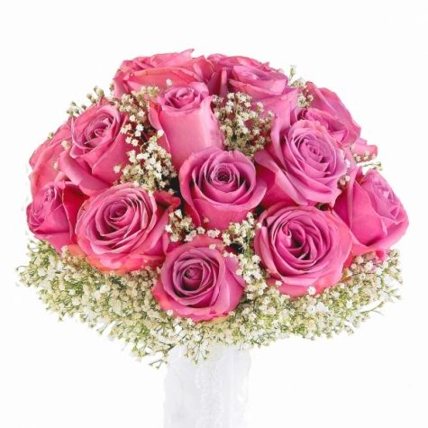 Круглый классический букет невесты из роз