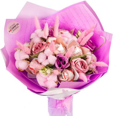 Букет из конфет и искусственных цветов "Роззет"